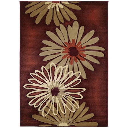 United Weavers 2 ft. 7 in. x 7 ft. 4 in. Contours Dahlia Runner RugTerracotta 510 20229 28C